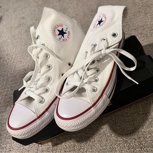 White hightop converse